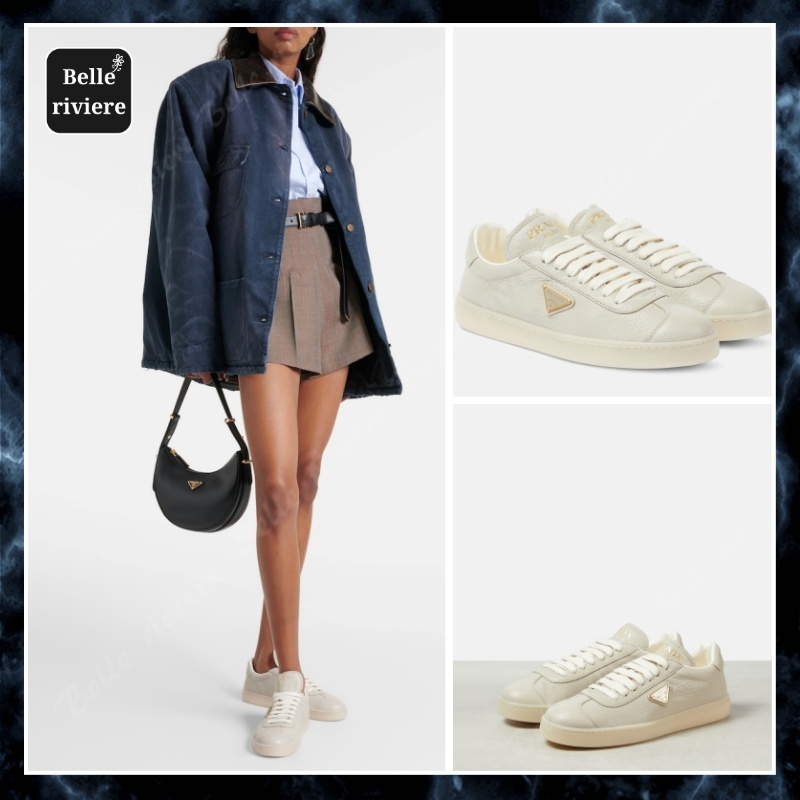 24PF new/PRADA レーンレザースニーカー Sneakers Beige