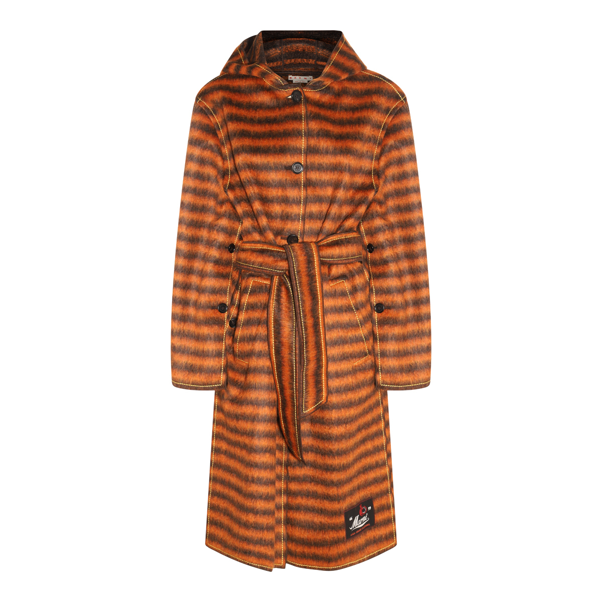 【関税・送料込み】MARNI COATS ORANGE BLEND STRIPE COAT