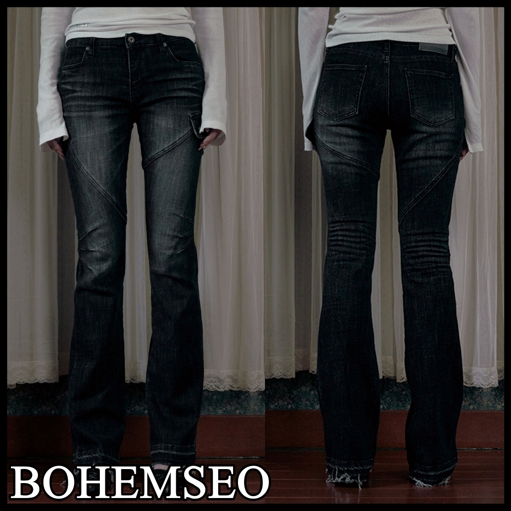 【BOHEMIAN SEOUL】BOHEMSEO CURVED LINE BOOTCUT JEANS [正規品