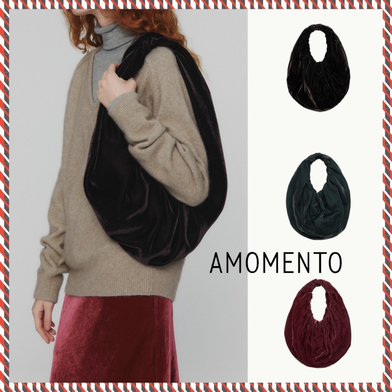 【AMOMENTO】24fw VELVET SHIRRING TOTE BAG