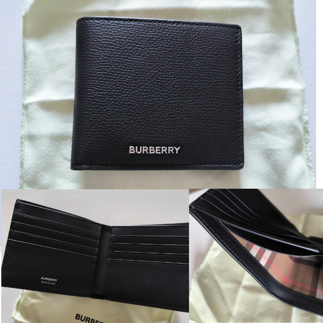 【BURBERRY】小銭入れ無し インナーチェック二つ折り財布