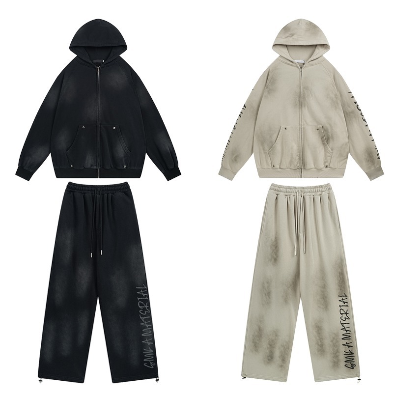 【関送込み】washed sweatshirt上下セット*ユニセックス/N240096 関送込み】washed sweatshirt上下セット*ユニセックス/N240085