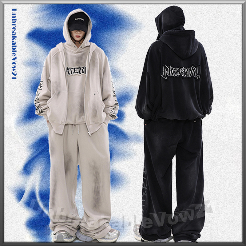 【関送込み】washed sweatshirt 上下セット*unisex/N240085-1