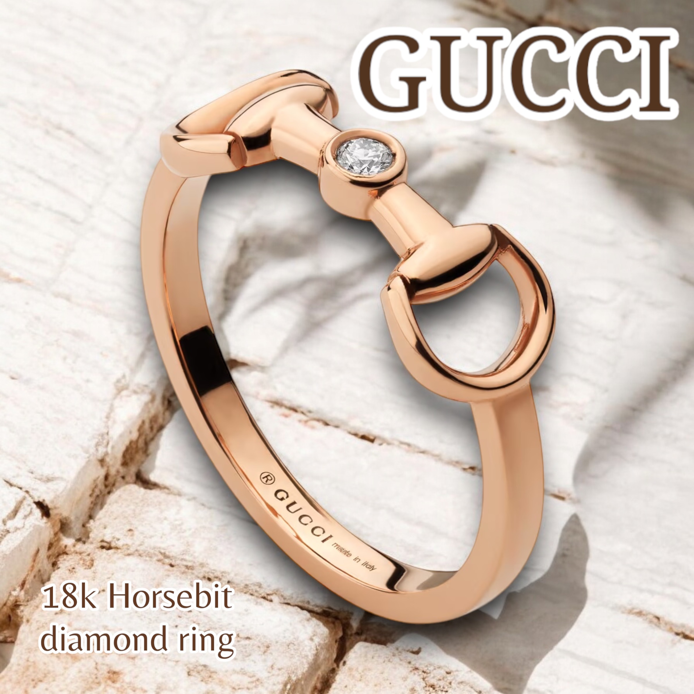 GUCCI＊18k Horsebit diamond ring ダイヤモンドリング＊送料込