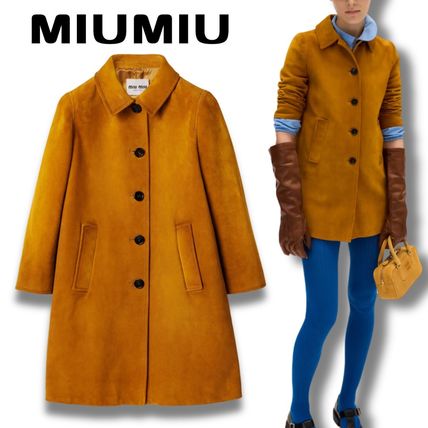 Miu Miu ミュウミュウ コート（その他） 茶系 2138825A0120 ブラウン（茶色）系 MiuMiu(ミュウミュウ) コート(レディース