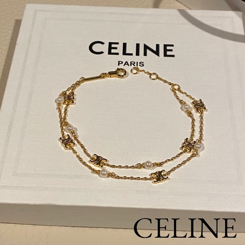 CELINE新宿伊勢丹購入✨正規品】パールブレスレット - メルカリ