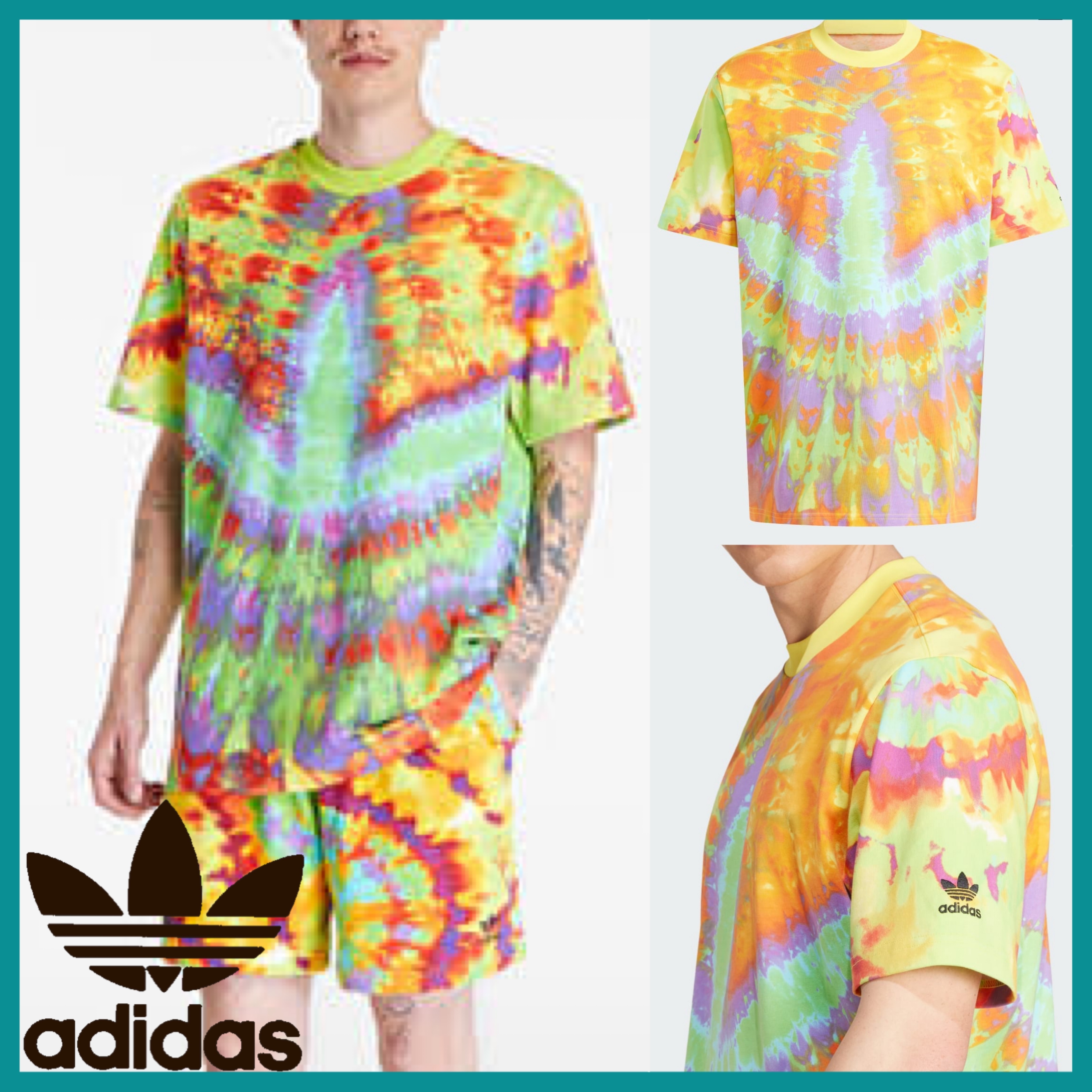 送関込み★adidas Originals★タイダイ柄プリント 半袖Tシャツ