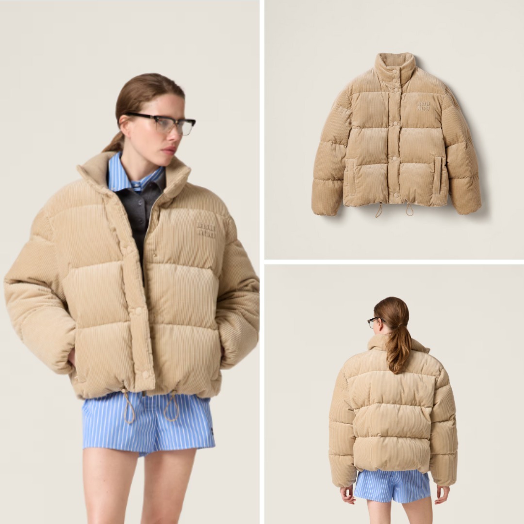 《送料無料》 MIU MIU Medium Corduroy Down Jacket