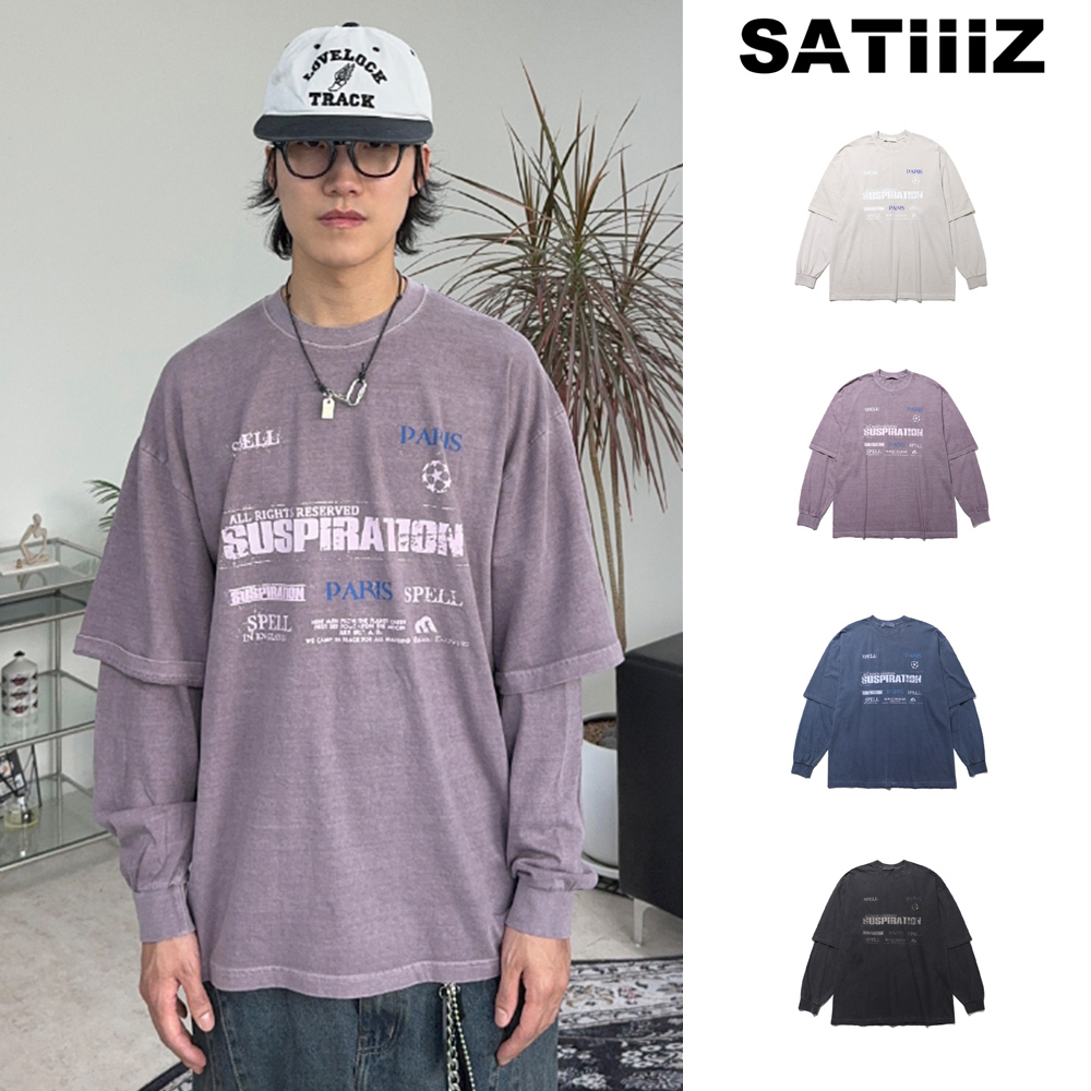 【SATIIIZ】PARIS Pigment Layered T-Shirt