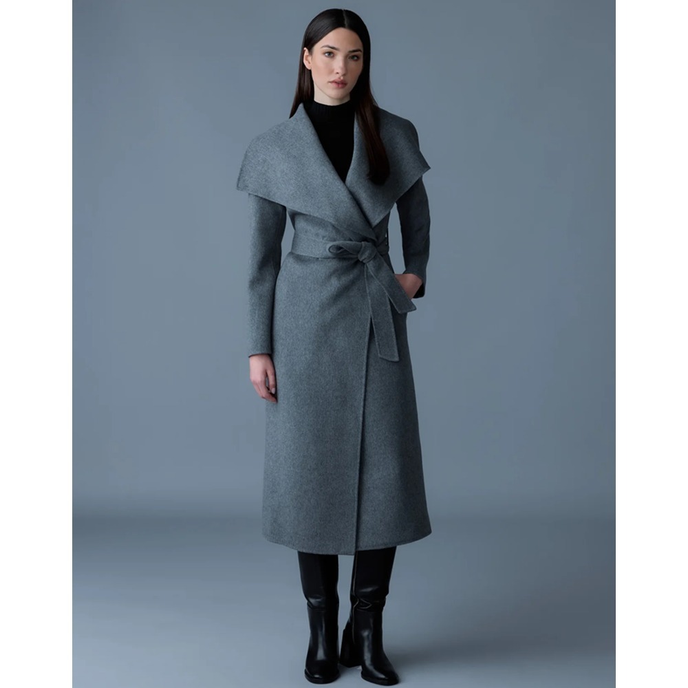 ○MACKAGE○MAI-LST レザーストライプ ウールラップコート