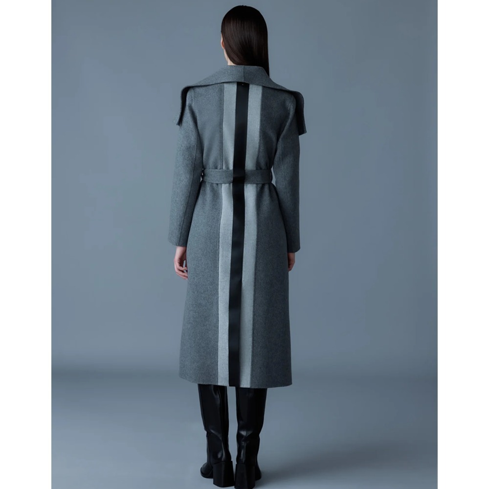 ●MACKAGE●MAI-LST レザーストライプ ウールラップコート ○MACKAGE○MAI-LST レザーストライプ ウールラップコート