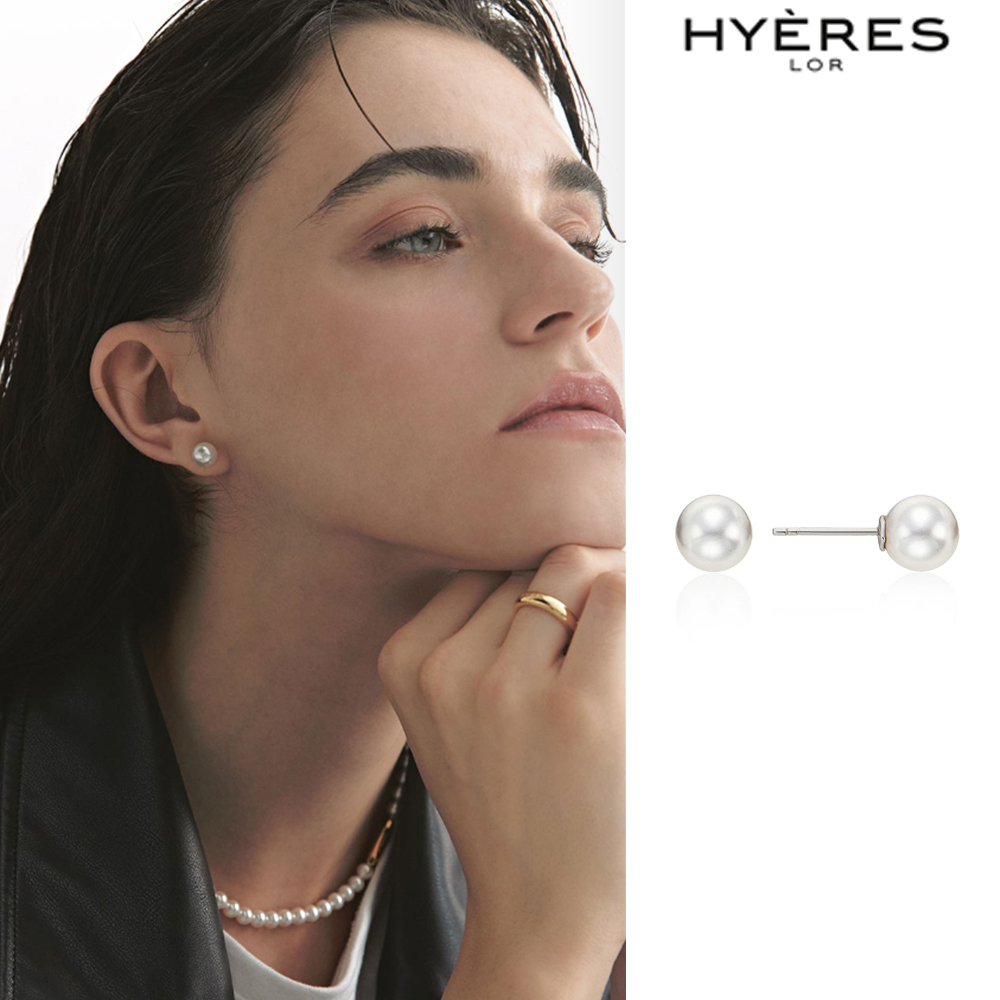 【HYERES LOR】24FW★ H edition SL (W) WH Pearl Earrings 8mm