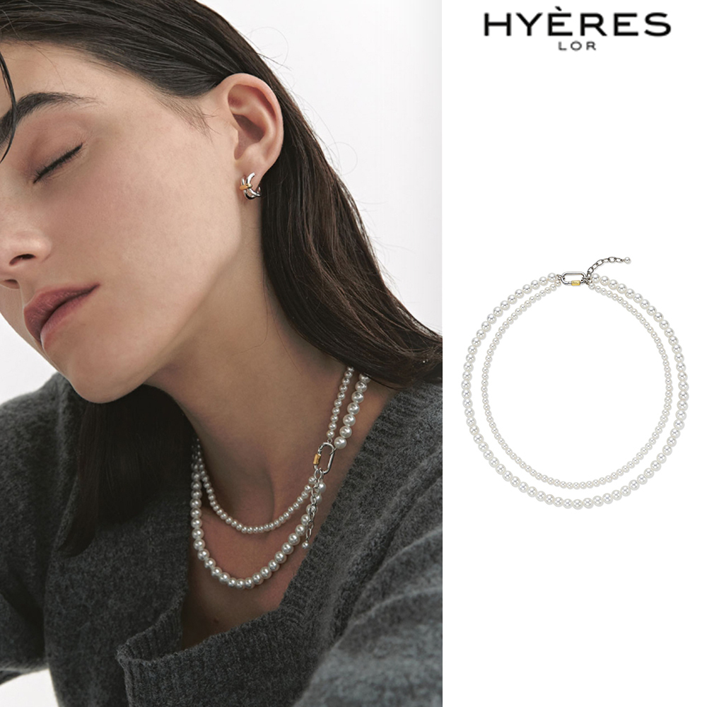 【HYERES LOR】24FW★ Noailles Silver (C) White Pearl 2WAY NC