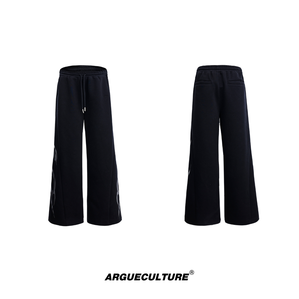 Argue Culture リラックススウェットパンツワイドファイヤー柄 Argue Culture リラックススウェットパンツワイドファイヤー柄