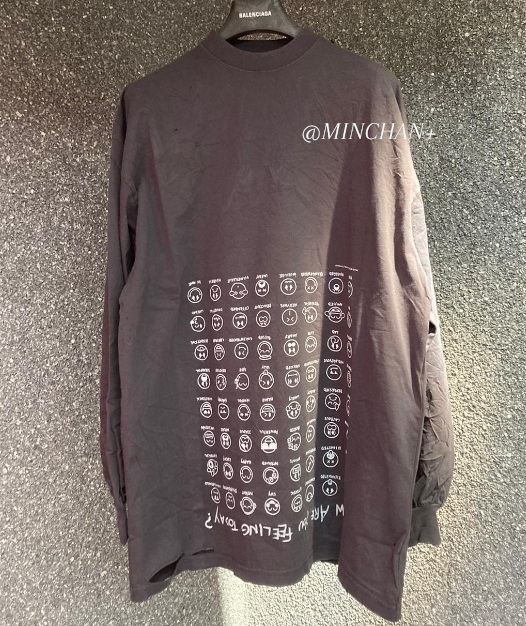 [BALENCIAGA]How Are You Feeling Today ロングスリーブ Tシャツ