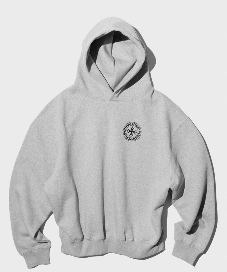 [Punch Drunk Parties] Oversized Logo Hoodie Gray★韓国大人気