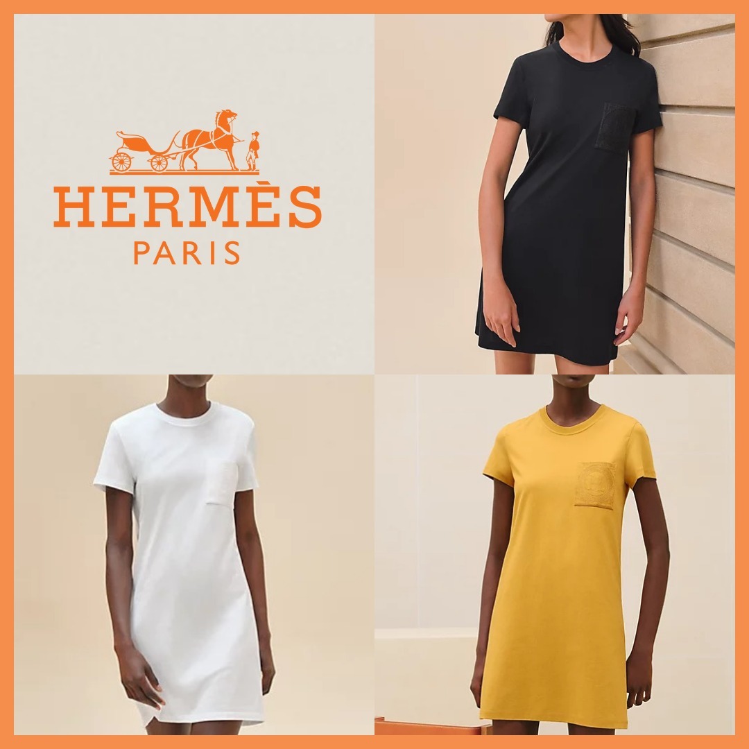 2024-2025AW 最新作★HERMES★ドレス 刺繍入りポケット ドレス 刺繍入りポケット | Hermès - エルメス-公式サイト