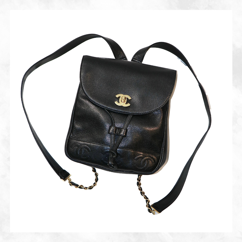 【CHANEL】トリプルココマーク バックパック キャビアスキン