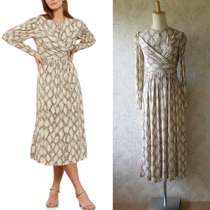 即国内発送・送込♪BCBG♪スネークスキン柄ラップ風ドレス$228