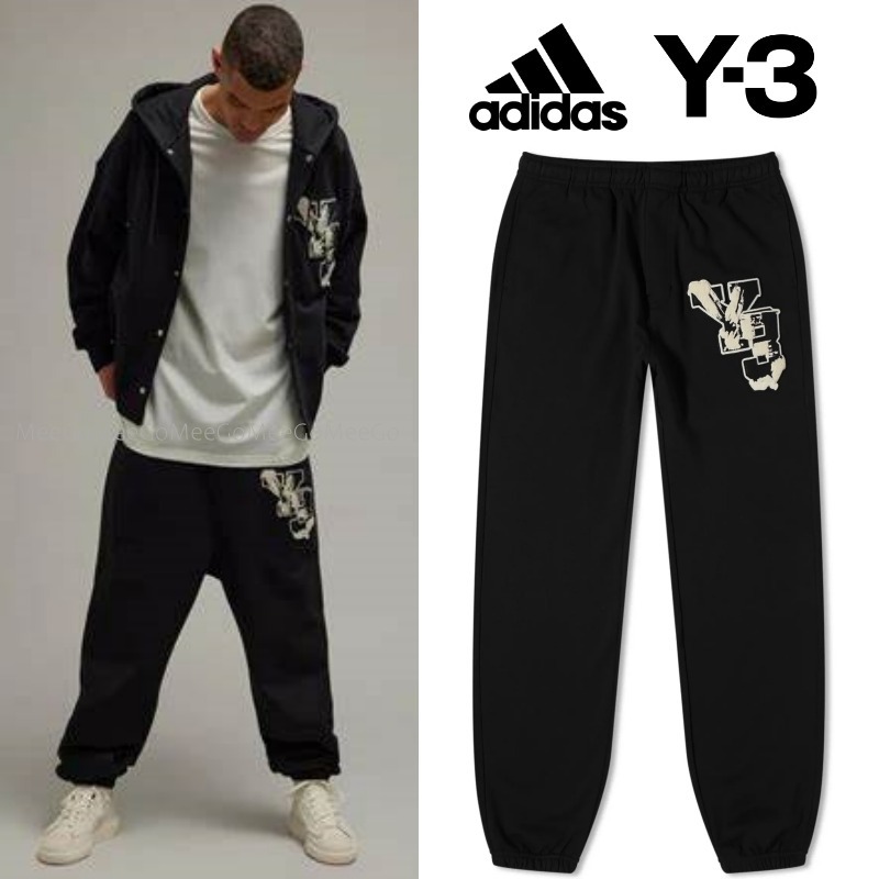 【関税込み】Y-3 グレー フレンチテリー スウェットパンツ フレンチテリー セミフレア スウェット パンツ