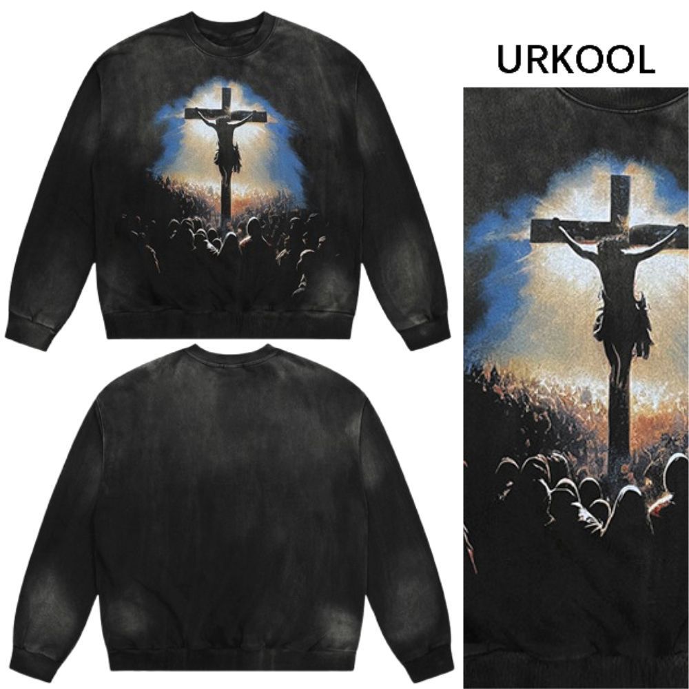 URKOOL ホーリープリント ヴィンテージウォッシュ ストリート