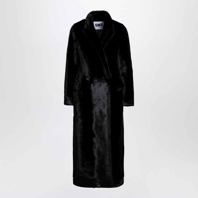ジャケット SWD by S.w.o.r.d. Black long faux fur coat