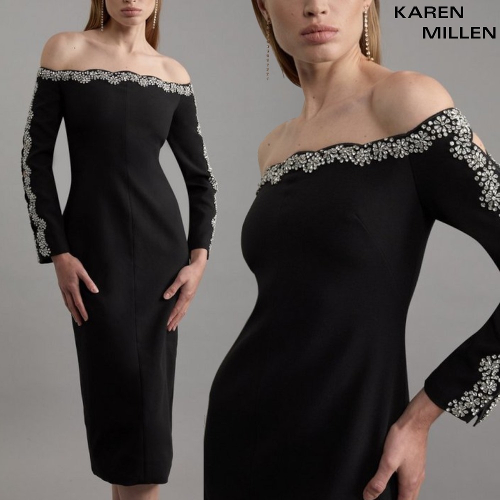 【KAREN MILLEN】クリスタル スカラップバルドー ミダクシ