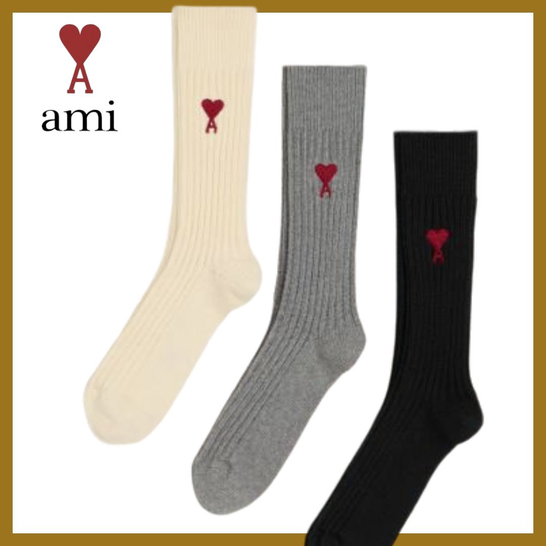 【 AMI PARIS 】Ami de Coeur ハート ロゴ ソックス *3足セット