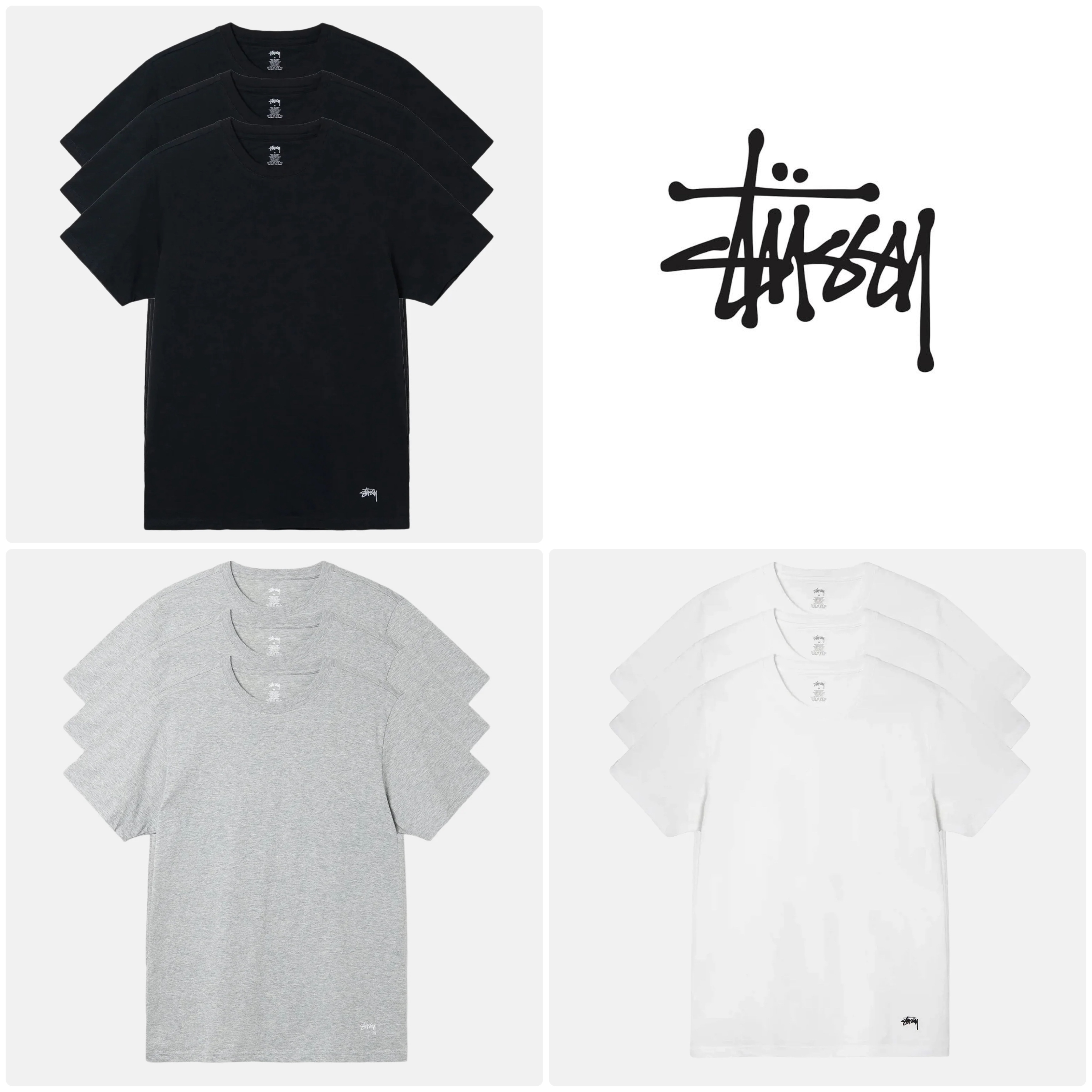 【STUSSY】ステューシー UNDERSHIRT 3 PACK アンダーシャツ