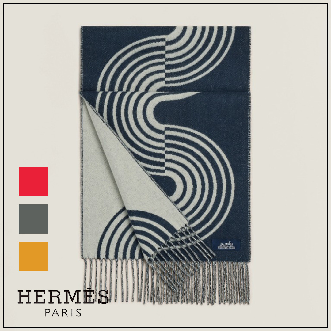 カシミヤマフラー【HERMES】 《カザック・ヴァーグ》4色