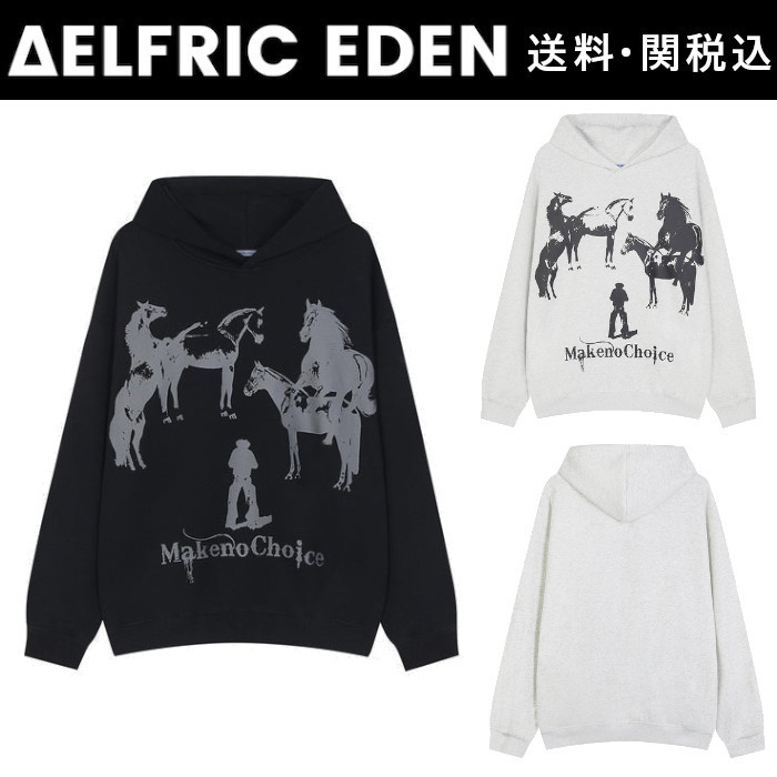【Aelfric Eden】ブラーリング ホース プリント パーカー