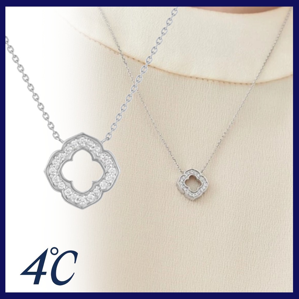 すぐ届く☆4℃ プラチナ ネックレス ダイヤモンド ギフトにも◎
