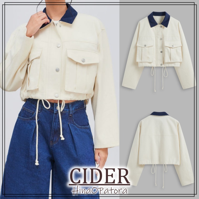 関送込*CIDER*襟ソリッド オーバーサイズジャケット