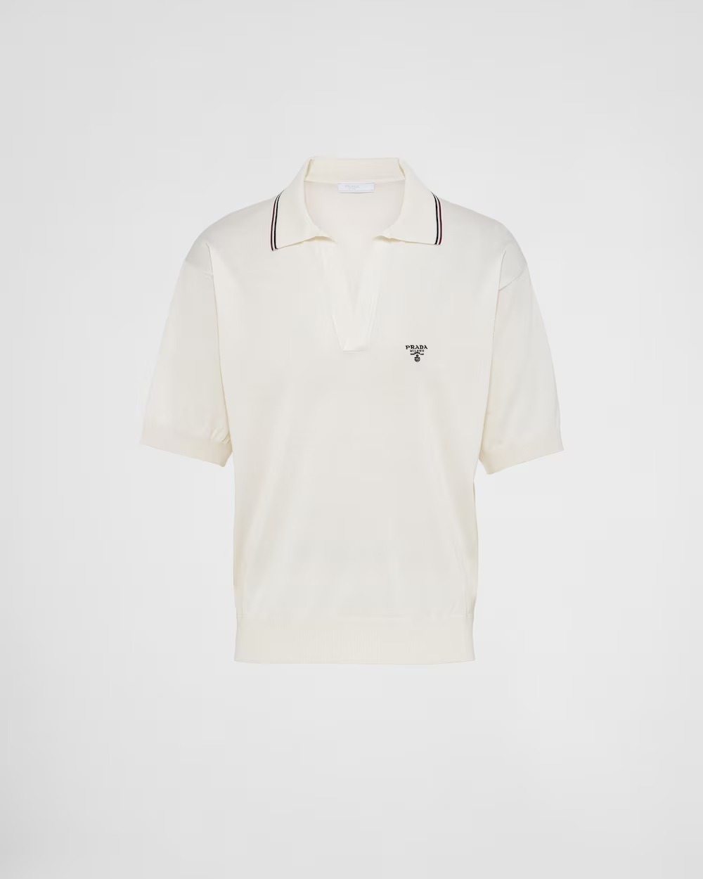 《送料無料》 PRADA Silk and cotton polo shirt