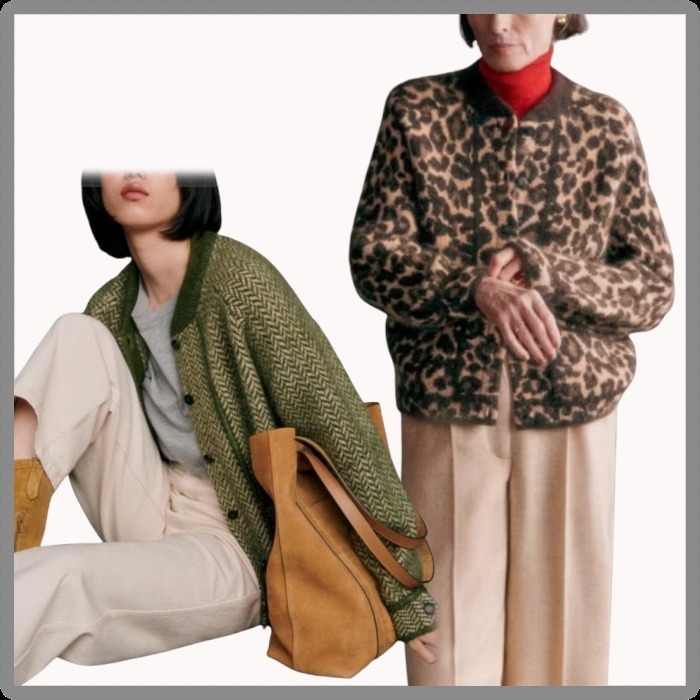 セザンヌ◆SEZANE◆Noah ジャカードニットジャケット ウール