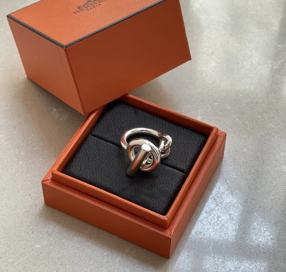 エレガント【HERMES】シルバー リング Croisette ring 《MM》