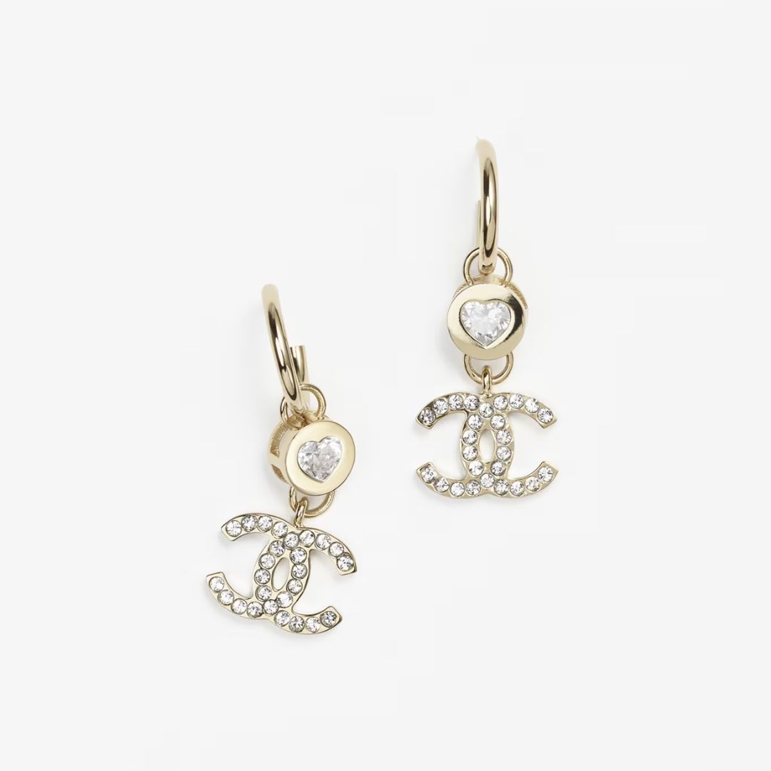 《24B》CHANEL ハートが可愛い ピアス シャネル ゴールド