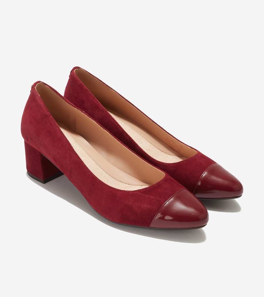 セール☆COLE HAAN ザ ゴートゥー ブロック ヒール パンプ 赤