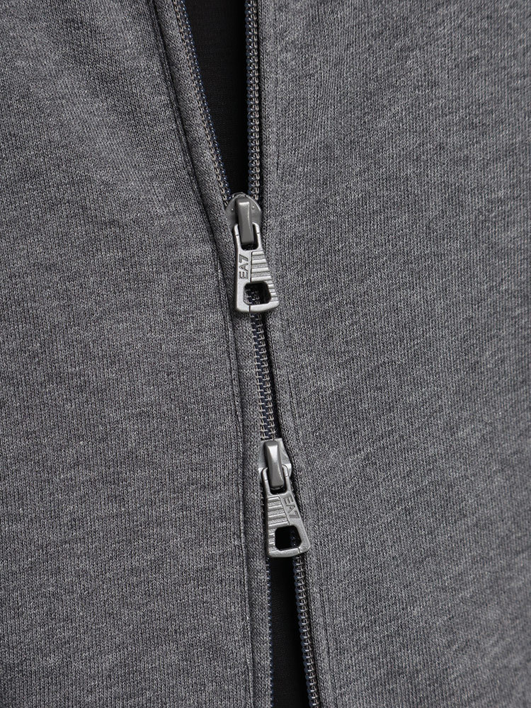 《上質な着心地》【EMPORIO ARMANI】ロゴ ダブルジップ パーカー