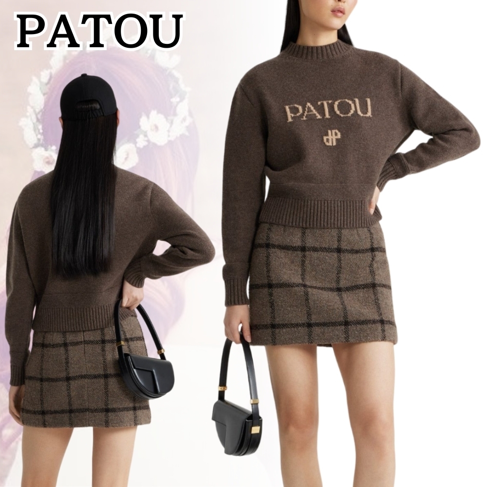 PATOU*微笑ましい*リサイクル ウール ブレンド ミニ スカート