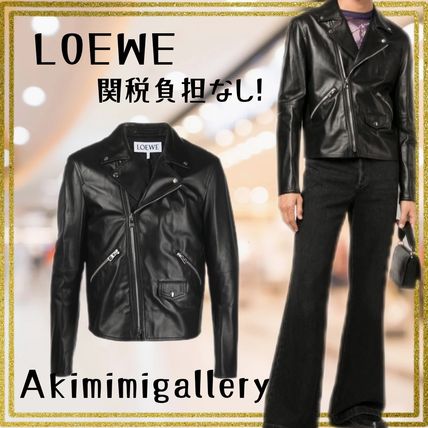 楽天市場】ロエベ LOEWE レザージャケット ブラック メンズ