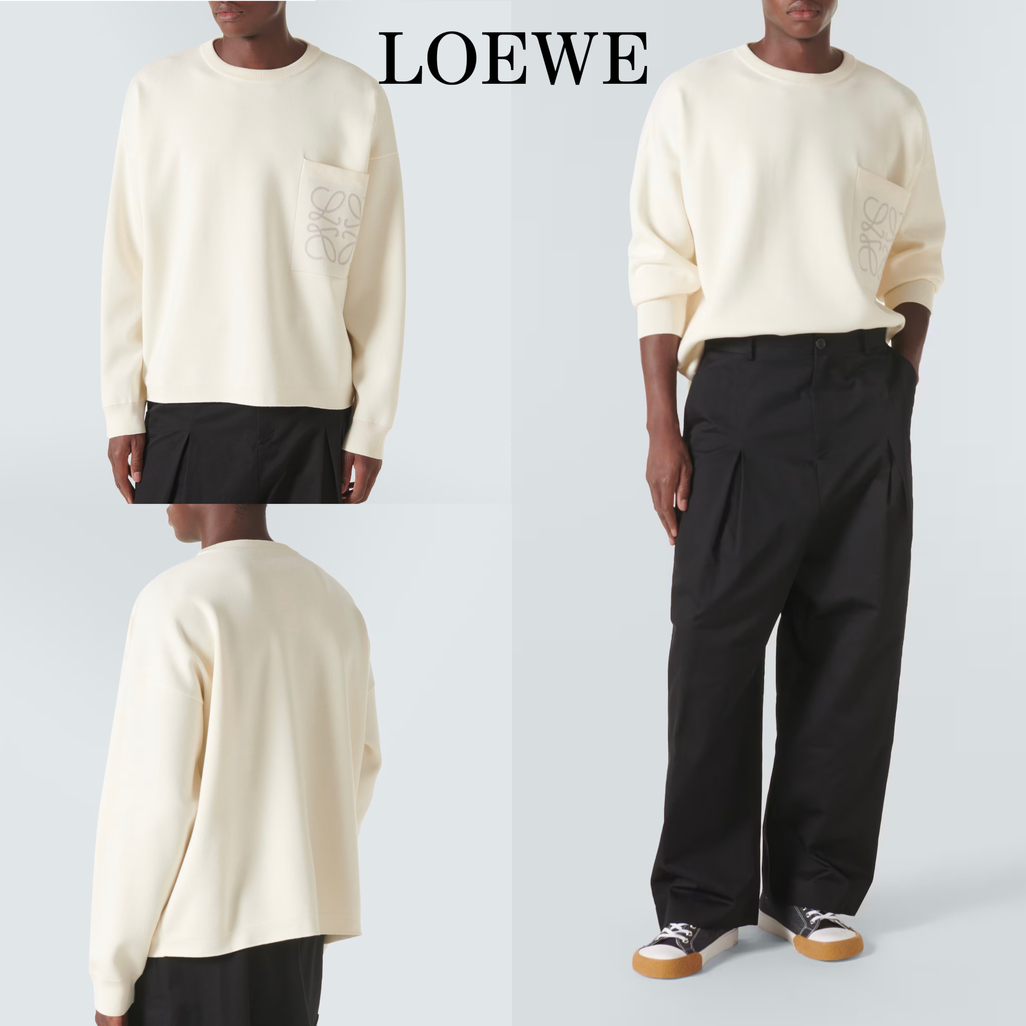 *LOEWE* コットンブレンド スウェットシャツアナグラム 長袖