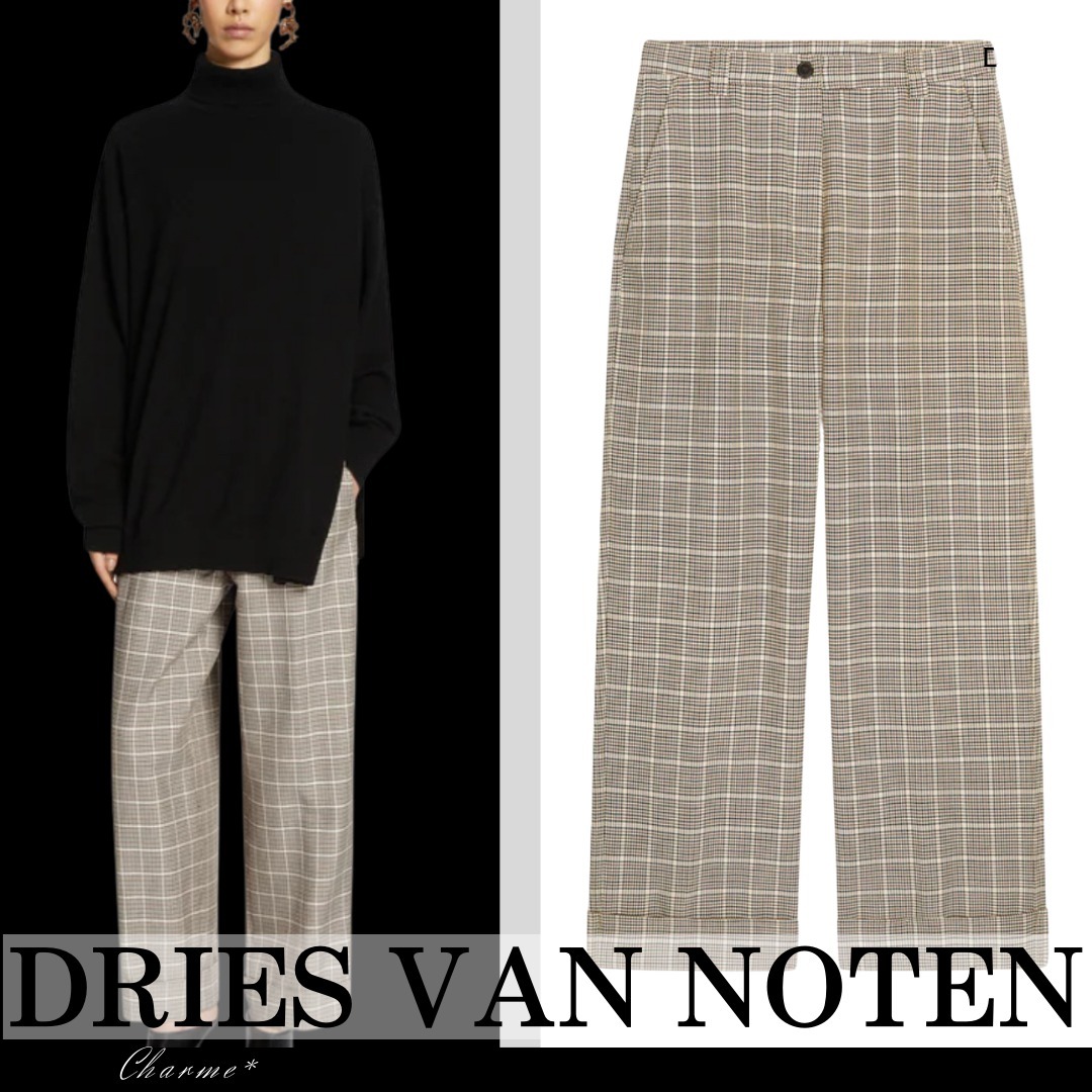 【Dries Van Noten】ロングパンツ レギュラーフィット チェック