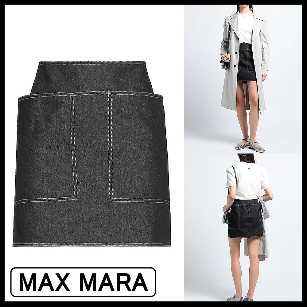 【MAX MARA】デニムスカート ブルー