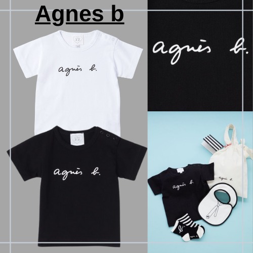 【アニエスベー】 ベビー 半袖Tシャツ ロゴ入 クルーネック