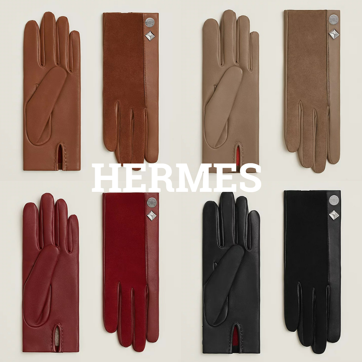 *HERMES*スエードミックスレザー ハーモニー 手袋 レディース