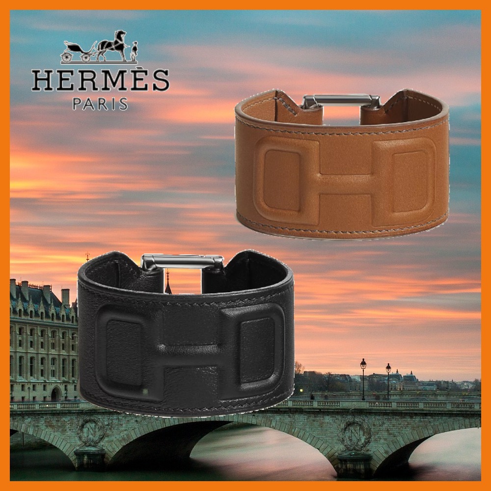【シンプルでお洒落】HERMES カフブレスレット Mors