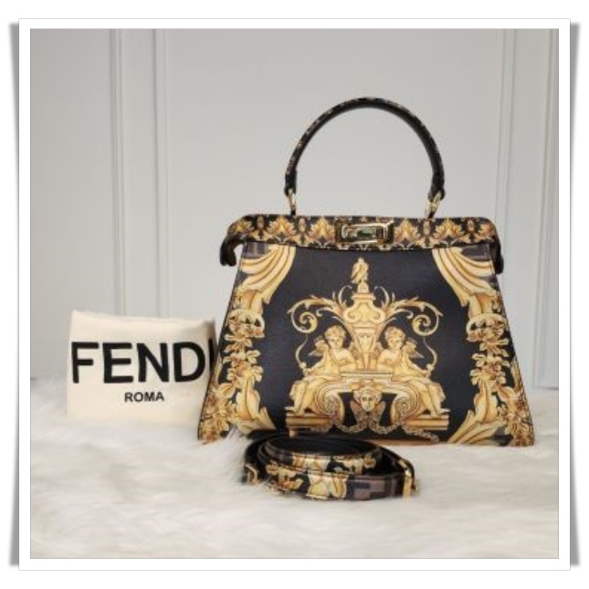 美品【FENDI】×VERSACE ピーカブーハンドバッグ