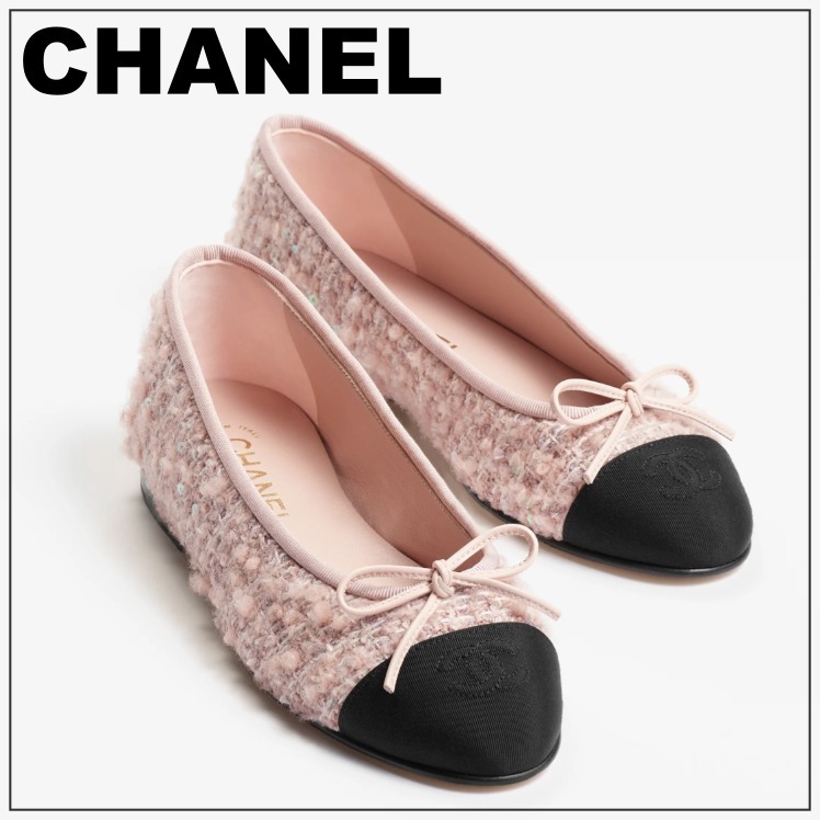 CHANEL 24B《フェミニンカラー♪》グリッターツイードバレリーナ