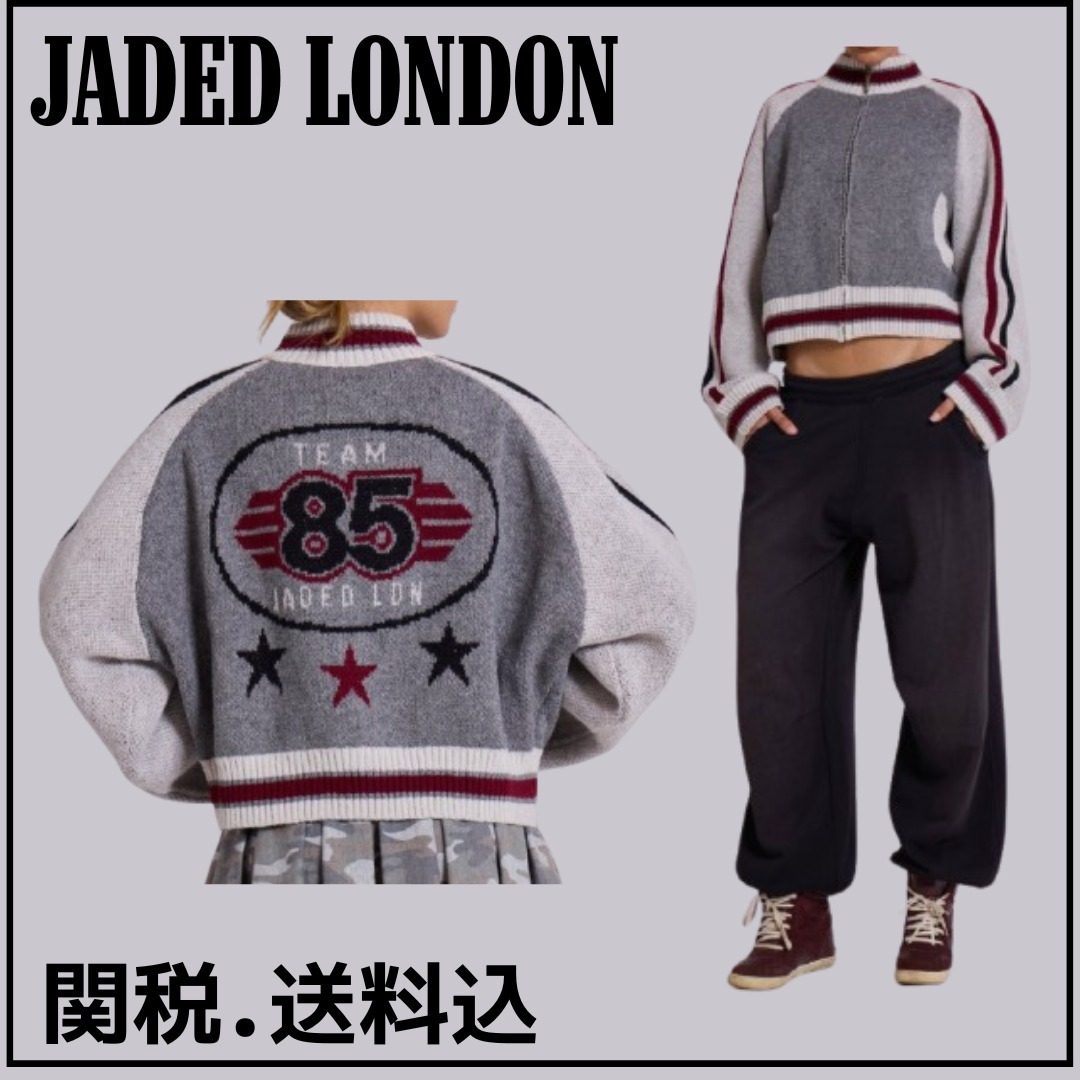 関税込【JADED LONDON】Team 85 Knitted Bomber Jacket